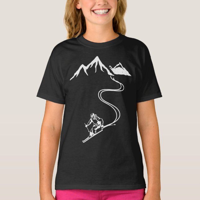 Camiseta Ski Skiing Mountains Skier Winter Sports (Anverso)