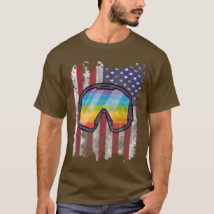 Camiseta Ski Snowboard American Goggles Skiing Mountain Ape