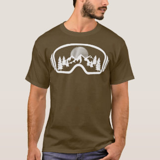 Camiseta Ski Snowboard Goggles Skiing Snow Mountain Winter