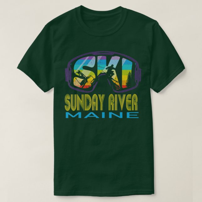 Camiseta Ski Sunday River Maine Skiting (Diseño del anverso)