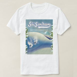 Camiseta Ski Sundown Hartford Connecticut poster de esquí