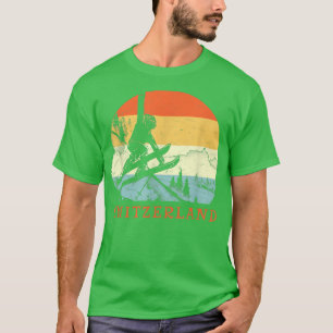 Camiseta Ski Switzerland Vintage Retro Snow Skiing Vacation
