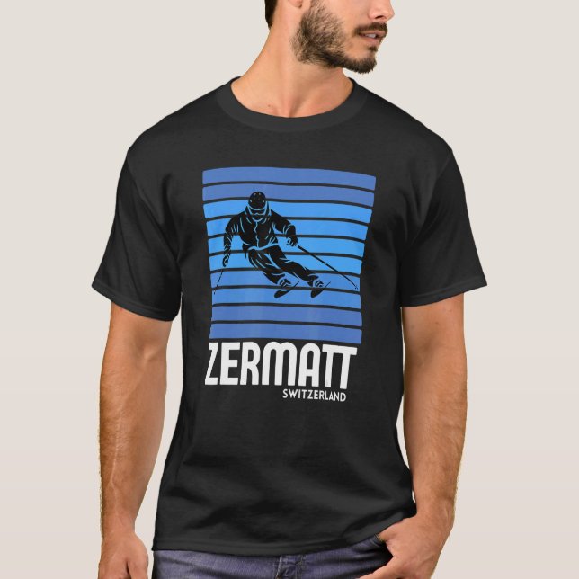 Camiseta Ski Zermatt Suiza Centro de deportes de invierno (Anverso)