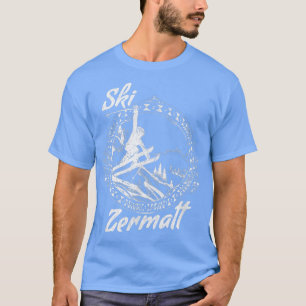 Camiseta Ski Zermatt, Switzerland Vintage Snow Skiing Vacat
