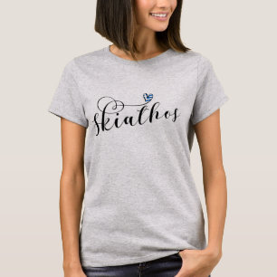 Camiseta Skiathos Heart Design con Bandera Griega