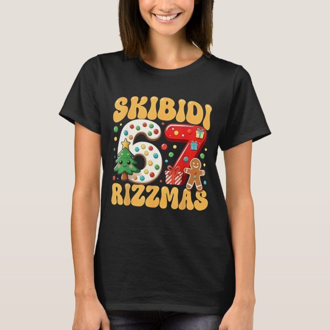 Camiseta SKIBIDI 67 RIZZMAS Six Seven Meme Christmas Boys G (Anverso)