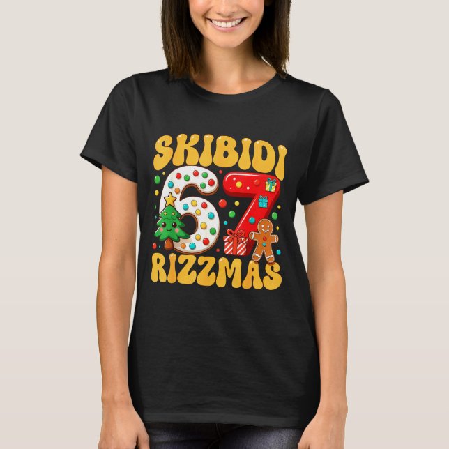 Camiseta Skibidi 67 Rizzmas Six Seven Meme Christmas Boys G (Anverso)