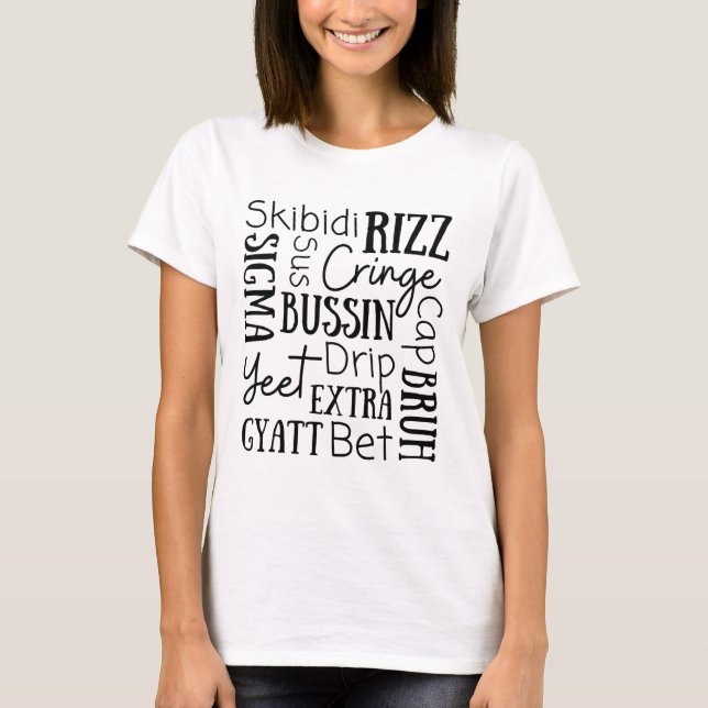 Camiseta Skibidi Rizz Funny Kids Rizz Bussin Gen Z Christma (Anverso)