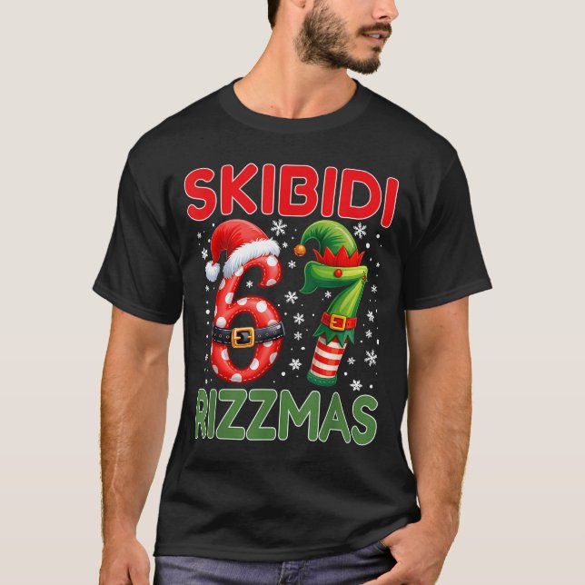 Camiseta Skibidi Rizzmas 67 Christmas Six Seven Xmas Funny  (Anverso)