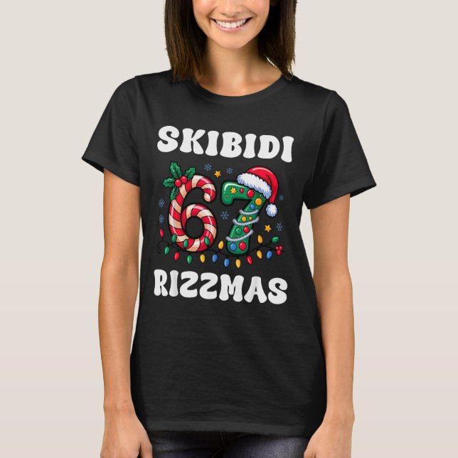 Camiseta Skibidi Rizzmas 67 Christmas Six Seven Xmas Funny  (Anverso)