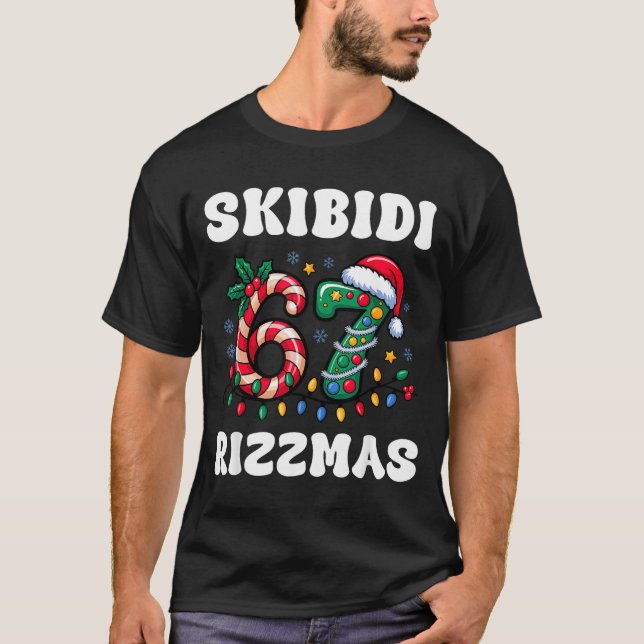 Camiseta Skibidi Rizzmas 67 Christmas Six Seven Xmas Funny  (Anverso)