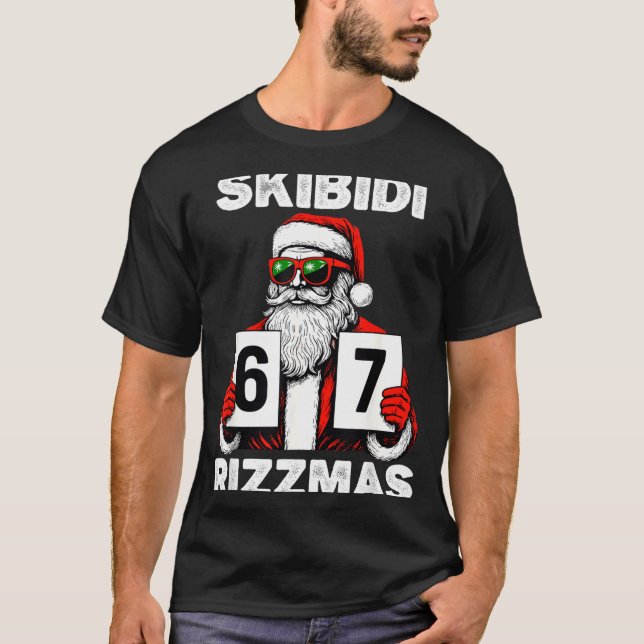 Camiseta Skibidi Rizzmas Christmas 6 7 Funny Santa  (Anverso)