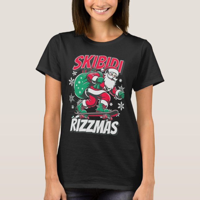 Camiseta Skibidi Rizzmas Funny Navidades Skater (Anverso)