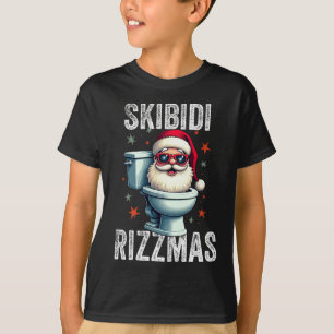 Camiseta Skibidi Rizzmas Funny Santa White Navidades