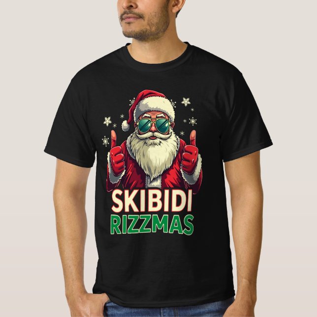 Camiseta Skibidi Rizzmas Navidades Papá Noel (Anverso)