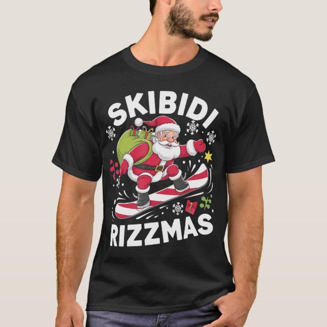 Camiseta Skibidi Rizzmas Santa Clause Patinar Rizz (Anverso)