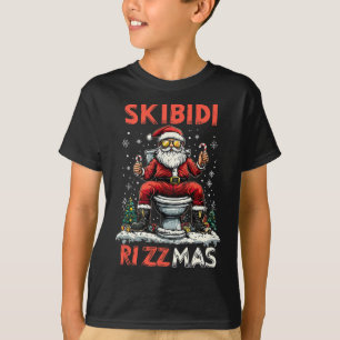 Camiseta Skibidi Rizzmas Santa Toilet Funny Navidades