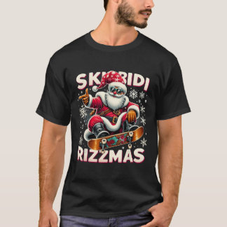 Camiseta Skibidi Rizzmas Skater Santa Xmas Skibidi Rizzmas