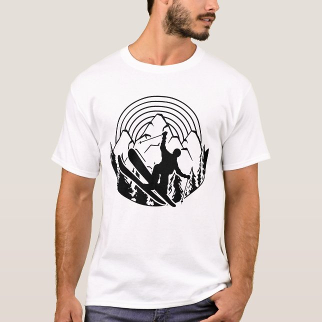 Camiseta Skier in the mountains - winter sports T-Shirt (Anverso)
