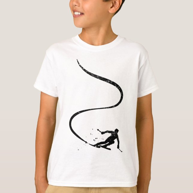 Camiseta Skiers Downhill Mountains Ski Sport Ski Skiing Gif (Anverso)