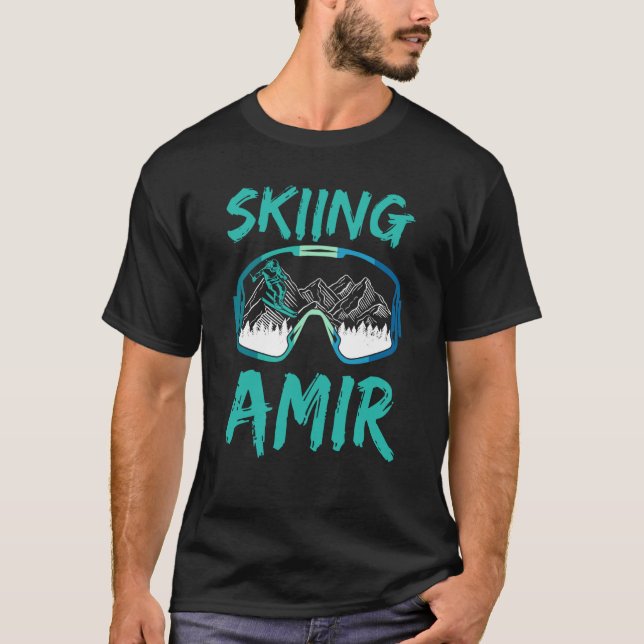 Camiseta Skiing Amir Winter Sports Hobby Skier Ski (Anverso)