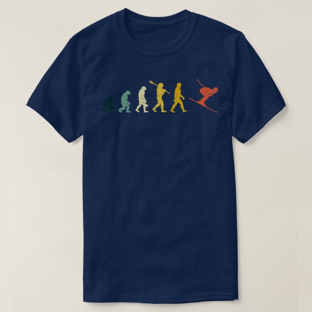 Camiseta Skiing Evolution  for Skiiers and Ski Lover  (Diseño del anverso)