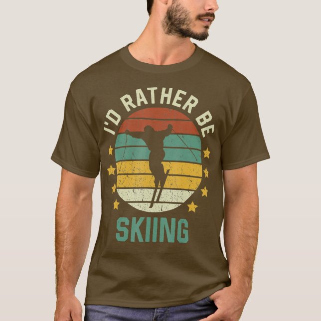 Camiseta Skiing Skiing Lover Id Rather Be Skiing (Anverso)
