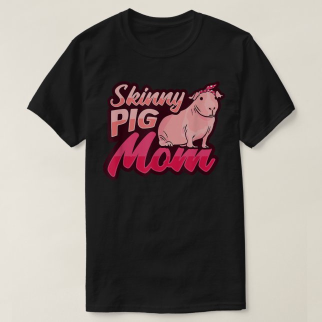 Camiseta Skinny Pig Mom Bandana Design para un amante del c (Diseño del anverso)