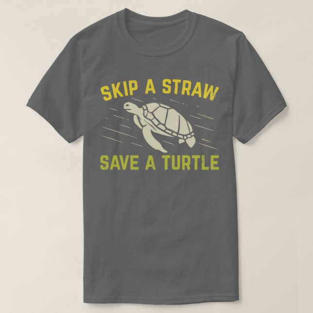 Camiseta Skip A Straw Save A Turtle Scuba Diver Diving Gift (Diseño del anverso)