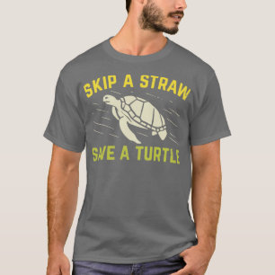 Camiseta Skip A Straw Save A Turtle Scuba Diver Diving Gift
