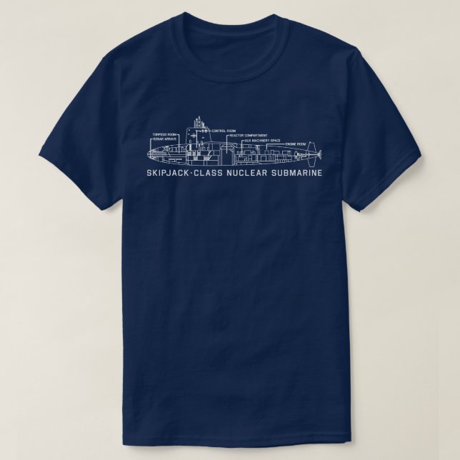 Camiseta Skipjackclass Nuclear Submarine Blueprint Schemati (Diseño del anverso)