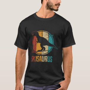 Camiseta Skisaurus Divertido Esquiando Dino Esqui Dinosauri