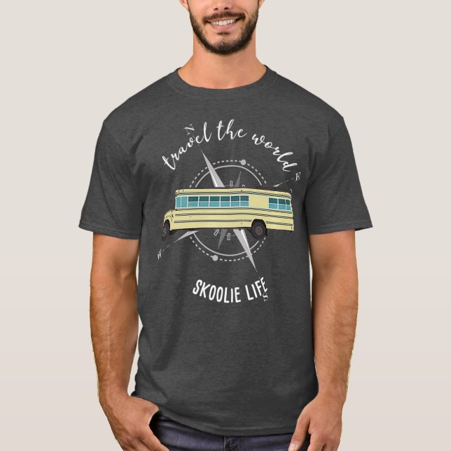 Camiseta Skoolie Life transformó el autobús escolar de viaj (Anverso)