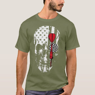 Camiseta Skull American Flag Dards Board lanzando deportes