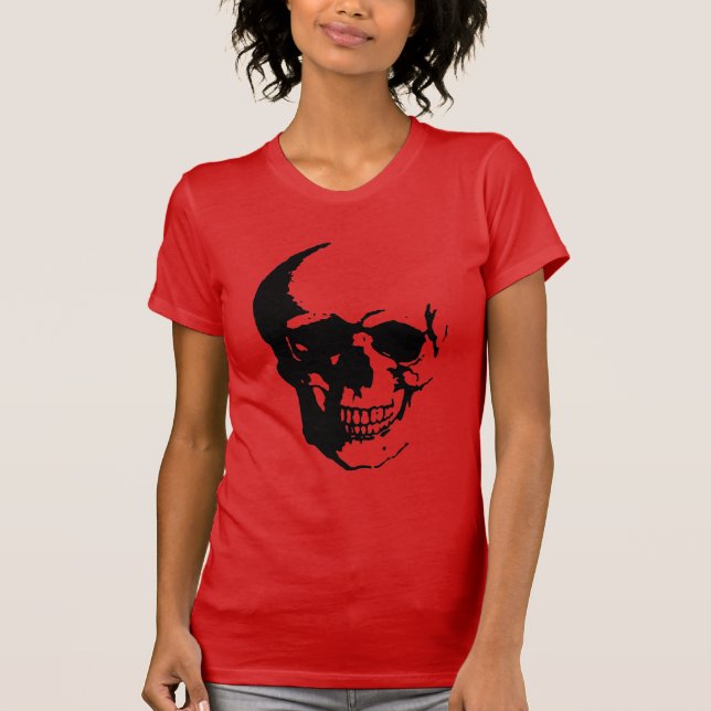 Camiseta Skull - Arte Metalizado negro y blanco (Anverso)