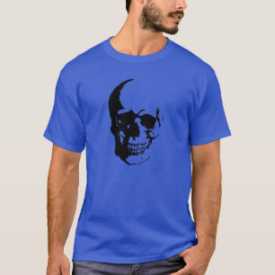 Camiseta Skull - Arte Metalizado negro y blanco