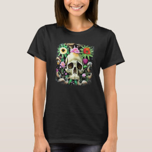 Camiseta Skull Artwork Flores Mushrooms Collector Gr