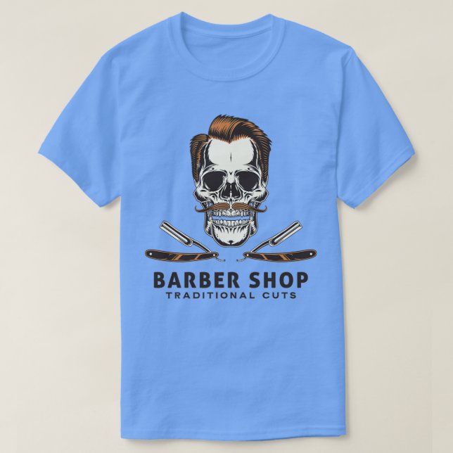 Camiseta Skull Barber Shop (Diseño del anverso)