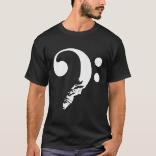 Camiseta Skull Bass Clef Bass Player Musican Music Lover Gu