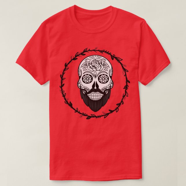 Camiseta Skull Beard Beard Barber Head (Diseño del anverso)
