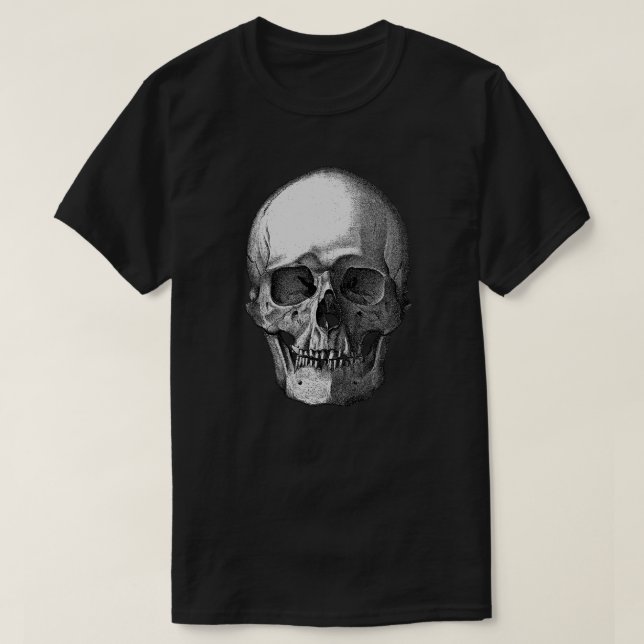 Camiseta Skull Black and White Art (Diseño del anverso)