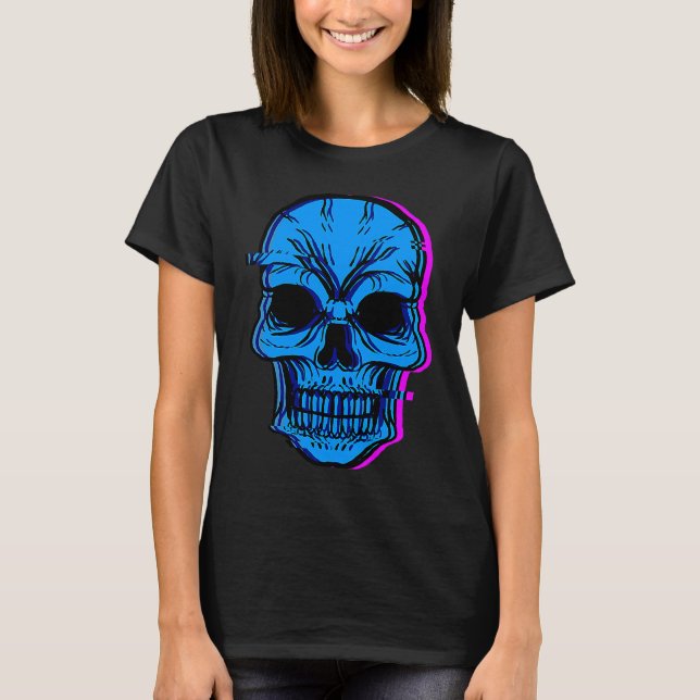 Camiseta Skull Blue Skeleton Bones Party Perfect  Idea (Anverso)