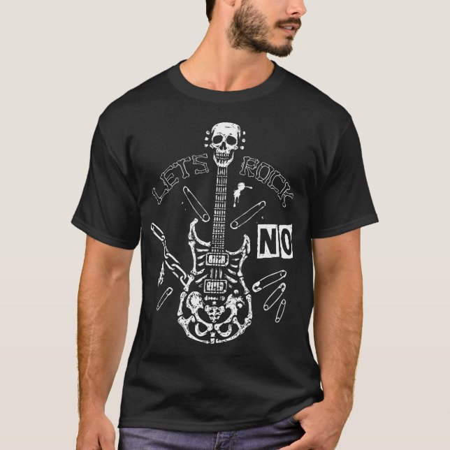 Camiseta Skull Bone Guitar Black (Anverso)