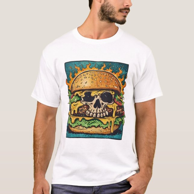 Camiseta Skull Burger Monster Art (Anverso)