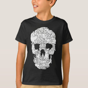 Camiseta Skull Cat Kitty Skeleton Halloween Costume Tarot