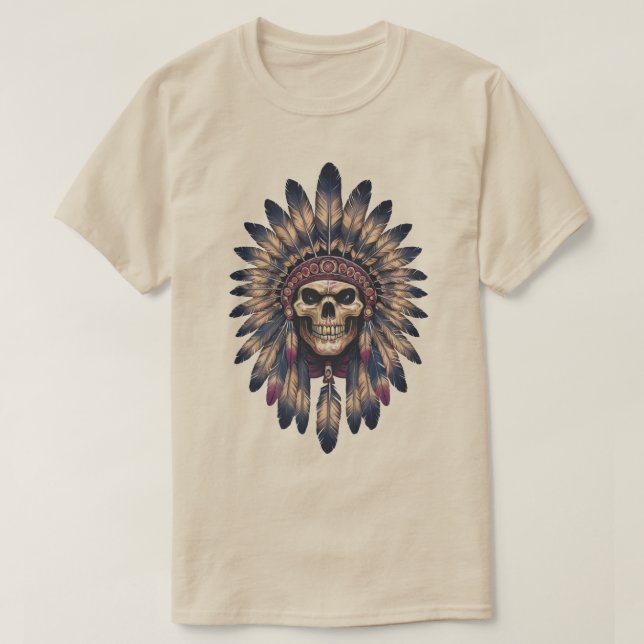 Camiseta Skull Chief Native American  (Diseño del anverso)