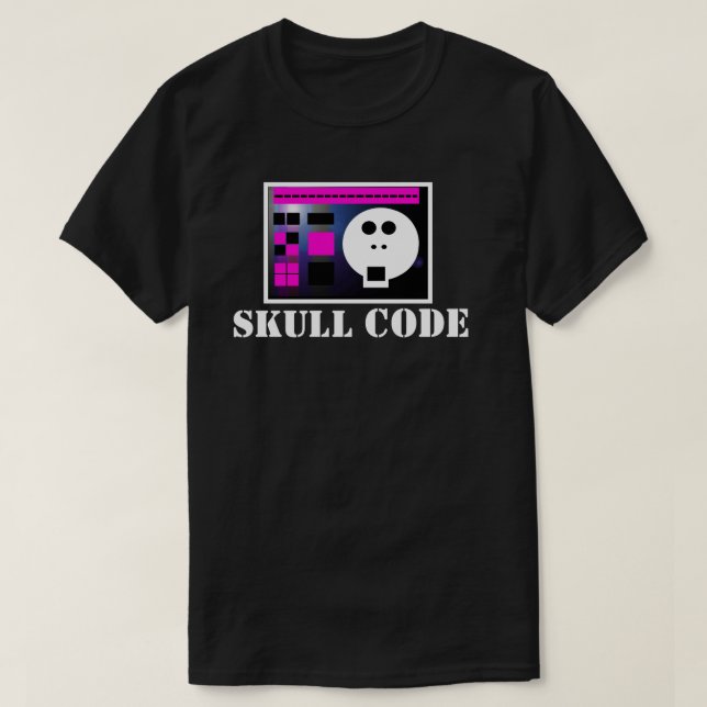 Camiseta Skull Code V4: Skullnskin Graphics Tee By J.H.T. (Diseño del anverso)