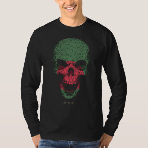 Camiseta Skull con la bandera de Bangladesh esqueleto con r