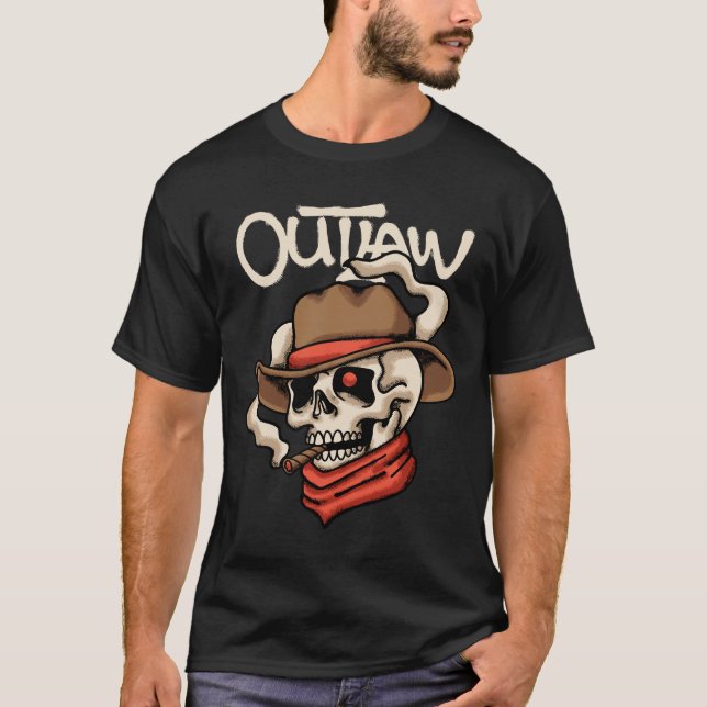 Camiseta Skull Cowboy Smoking streetwear (Anverso)