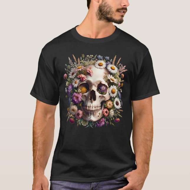 Camiseta Skull Dark Goblincore Flor estética para (Anverso)